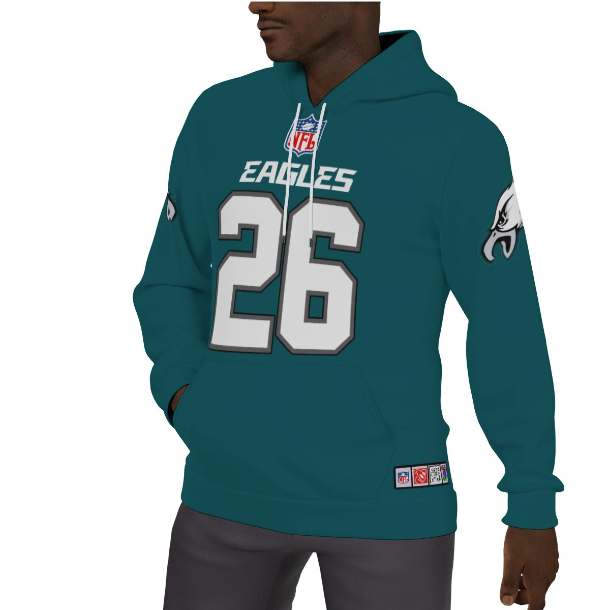Philadelphia Eagles Saquan Barkley Forest Green Fleece Lined Hoodie