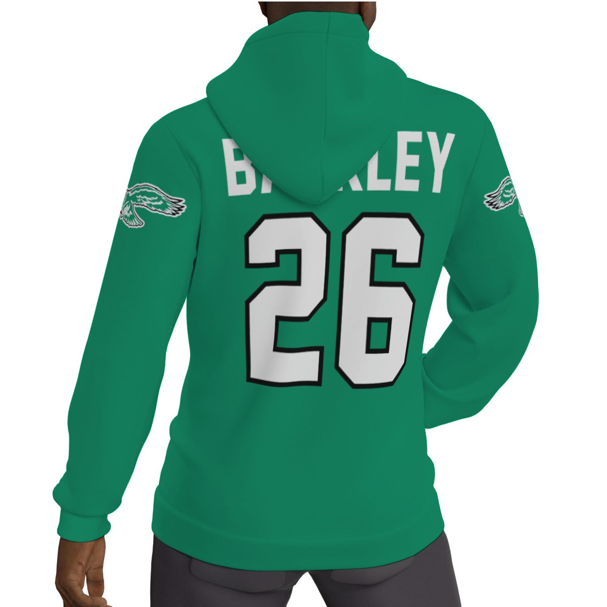 Philadelphia Eagles Saquan Barkley Kelly Green Fleeced Lined Hoodie