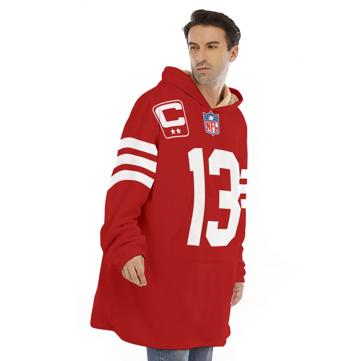 Brock Purdy San Francisco 49ers Sherpa Fleeced Lined Hoodie Blanket