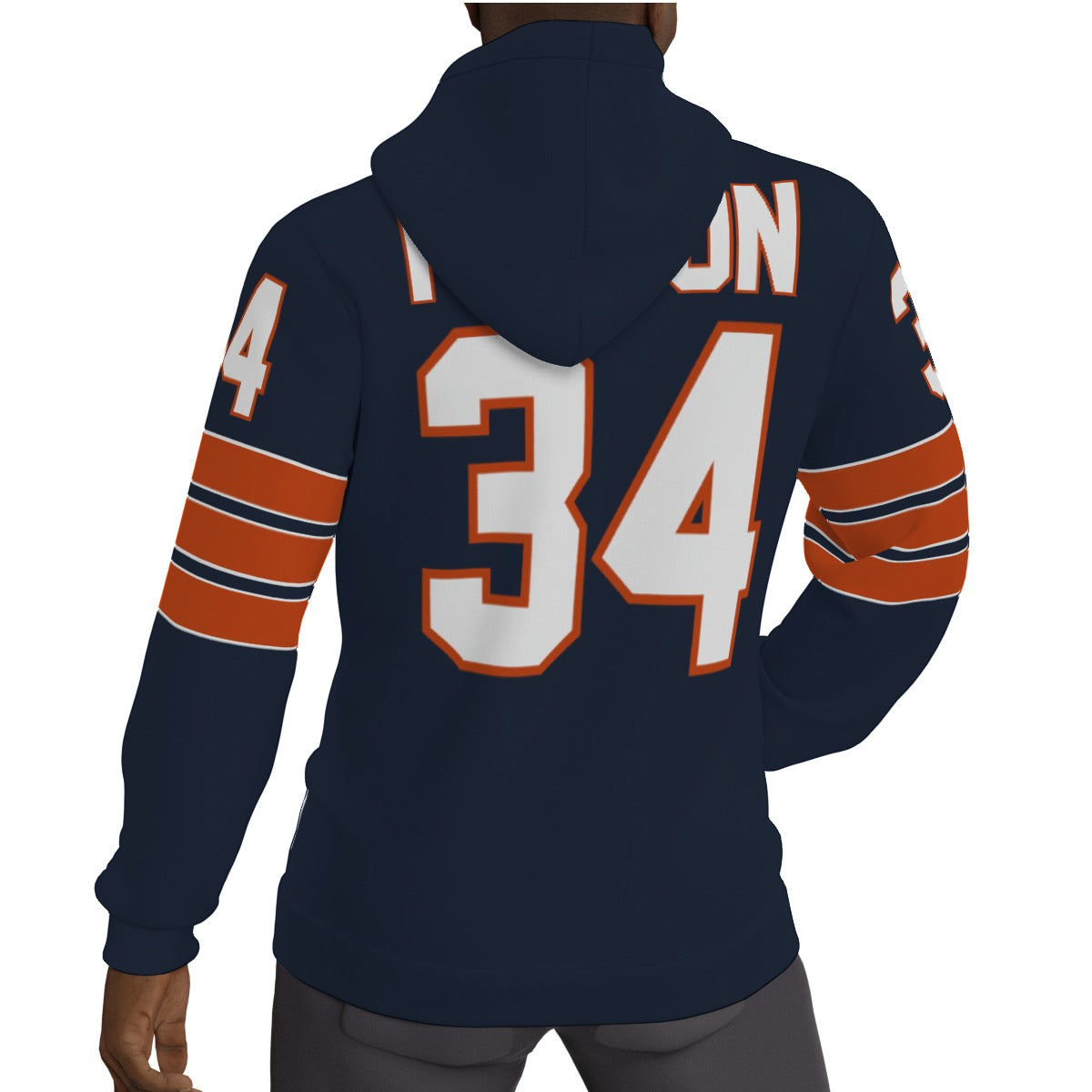 Walter Payton Vintage Chicago Bears Fleeced Lined Jersey Hoodie