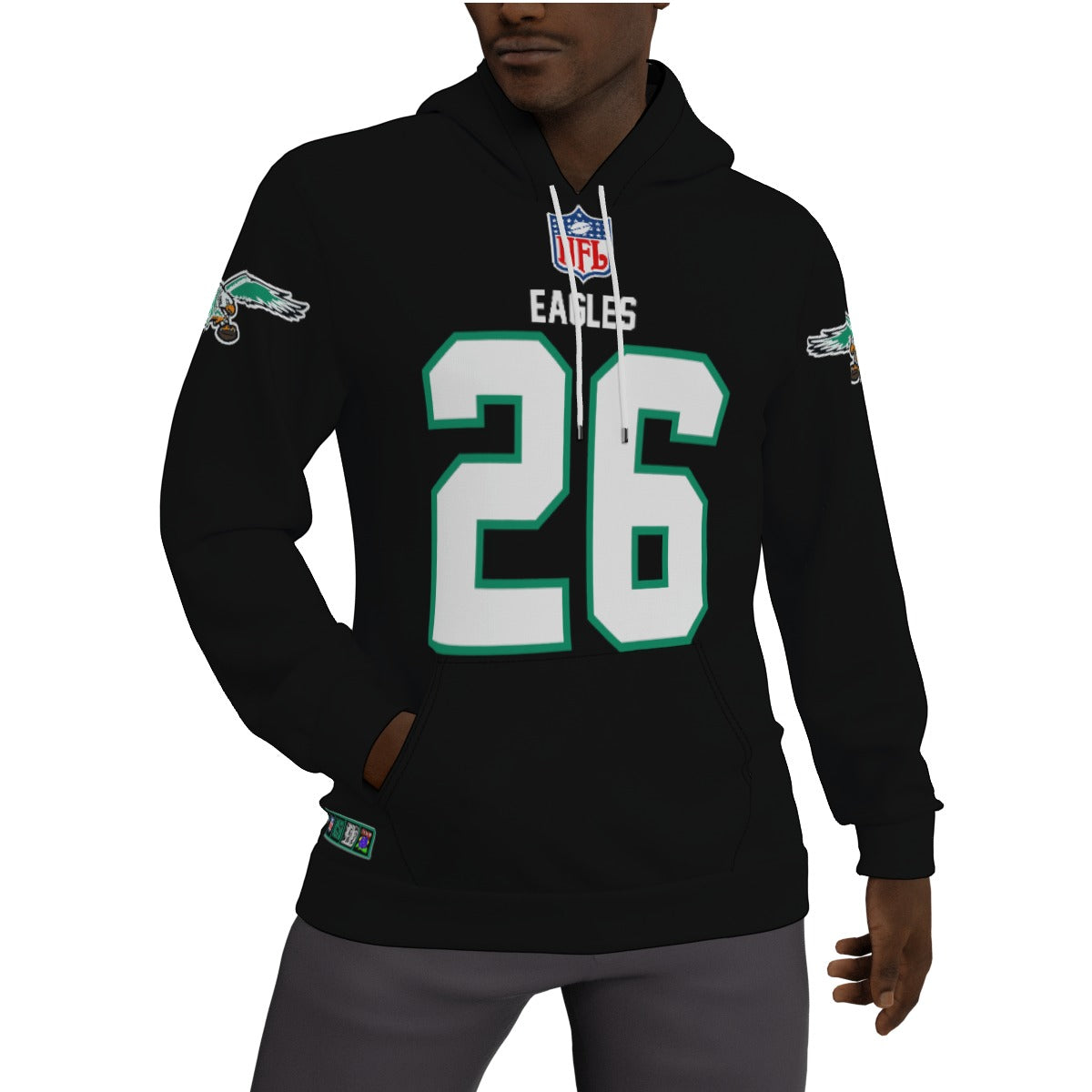 Philadelphia Eagles Saquan Barkley Black Fleece Lined Hoodie