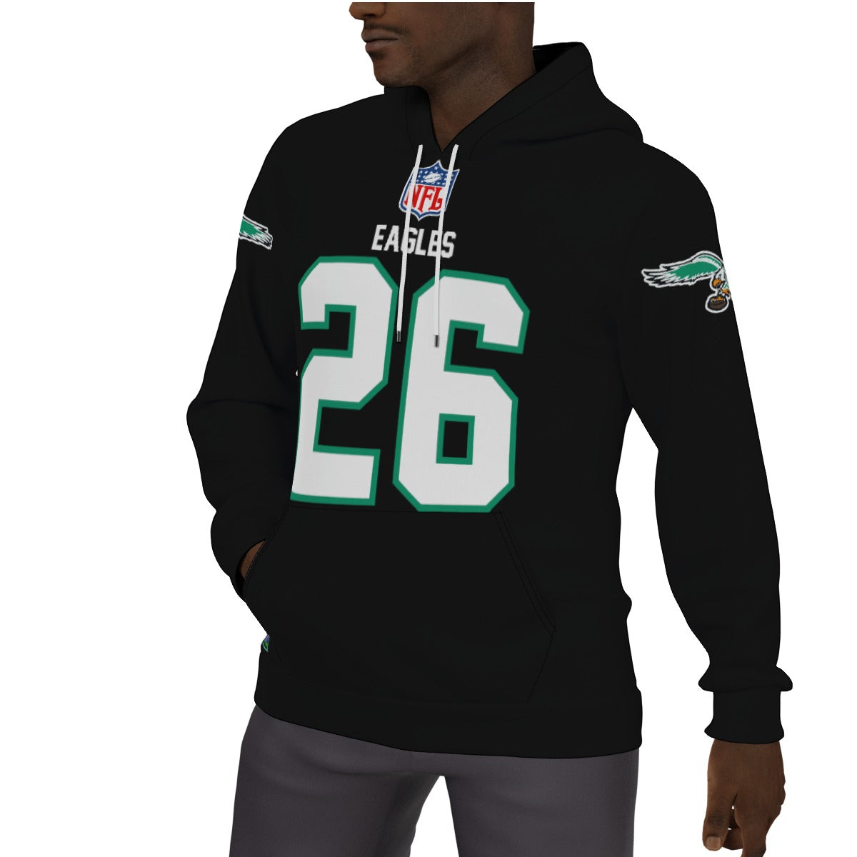 Philadelphia Eagles Saquan Barkley Black Fleece Lined Hoodie