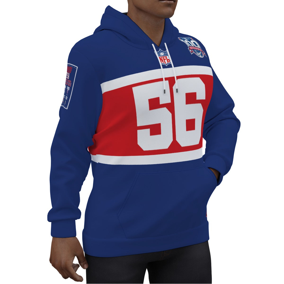 Lawrence Taylor New York Giants 2024 100th Anniversary Jersey Hoodie