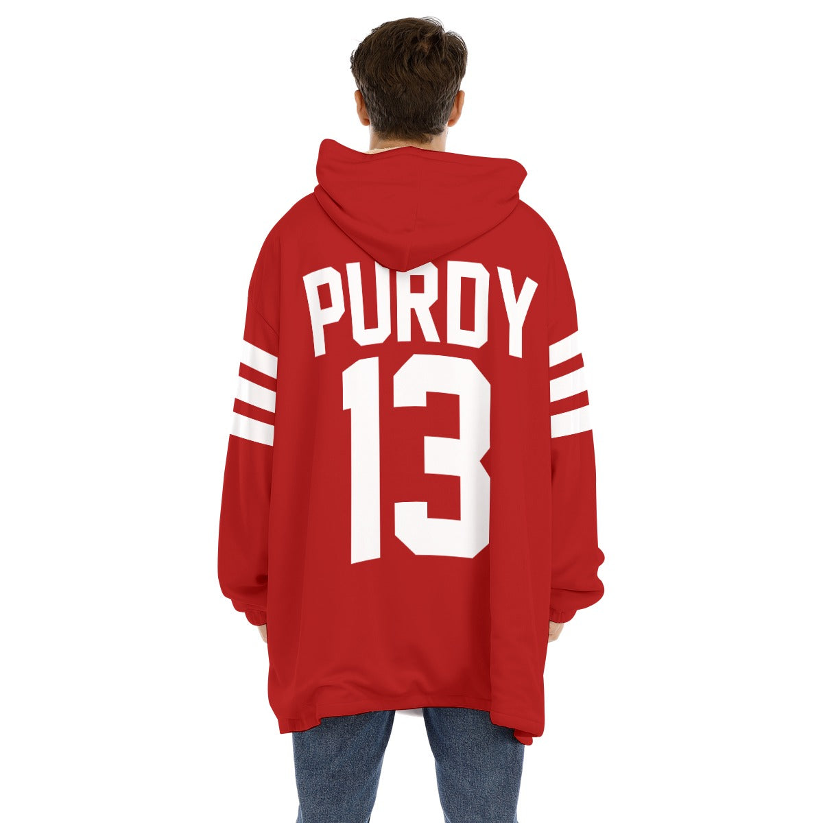 Brock Purdy San Francisco 49ers Sherpa Fleeced Lined Hoodie Blanket