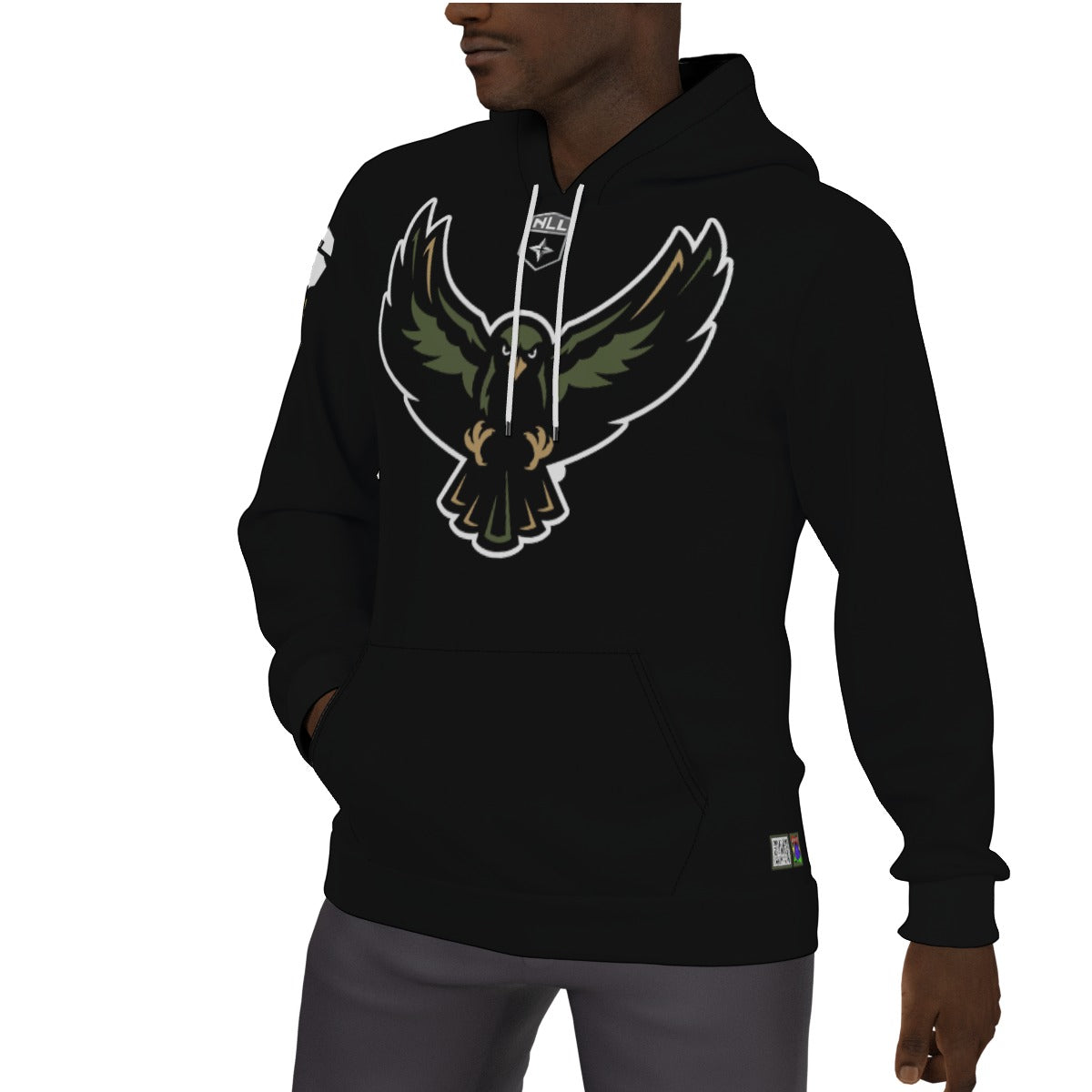 Rochester Knighthawks Black Fleeced Lined Hoodie