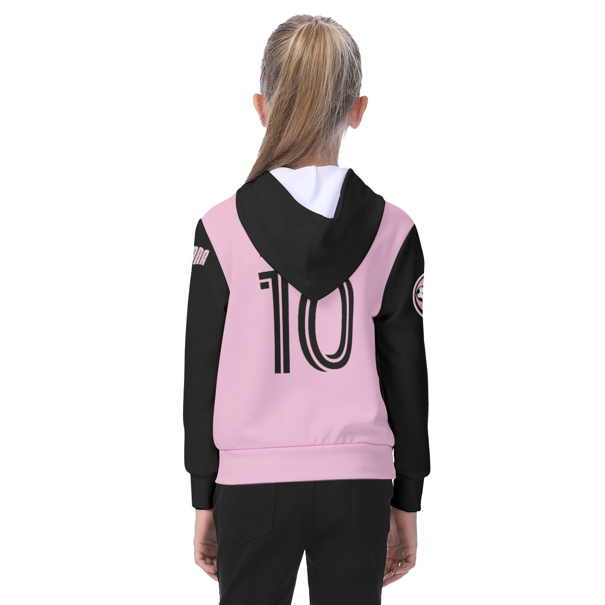 Youth Lionel Andres Messi Inter Miami Pink/Black Jersey Hoodie