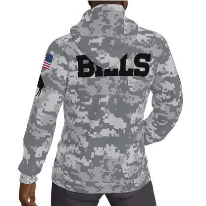 2024 Buffalo Bills Salute to Service Fleeced Lined Jersey Hoodie