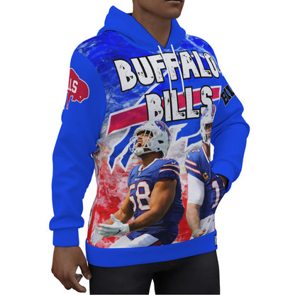 Buffalo Bills 2024 Electric Clouds Hoodie with Blue Sleeves