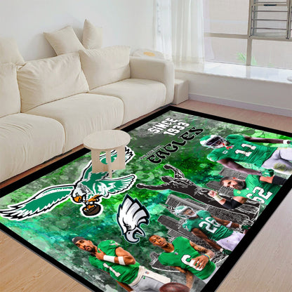 Philadelphia Eagles Paint Splatter Team Thickened Floor Mat/Carpet