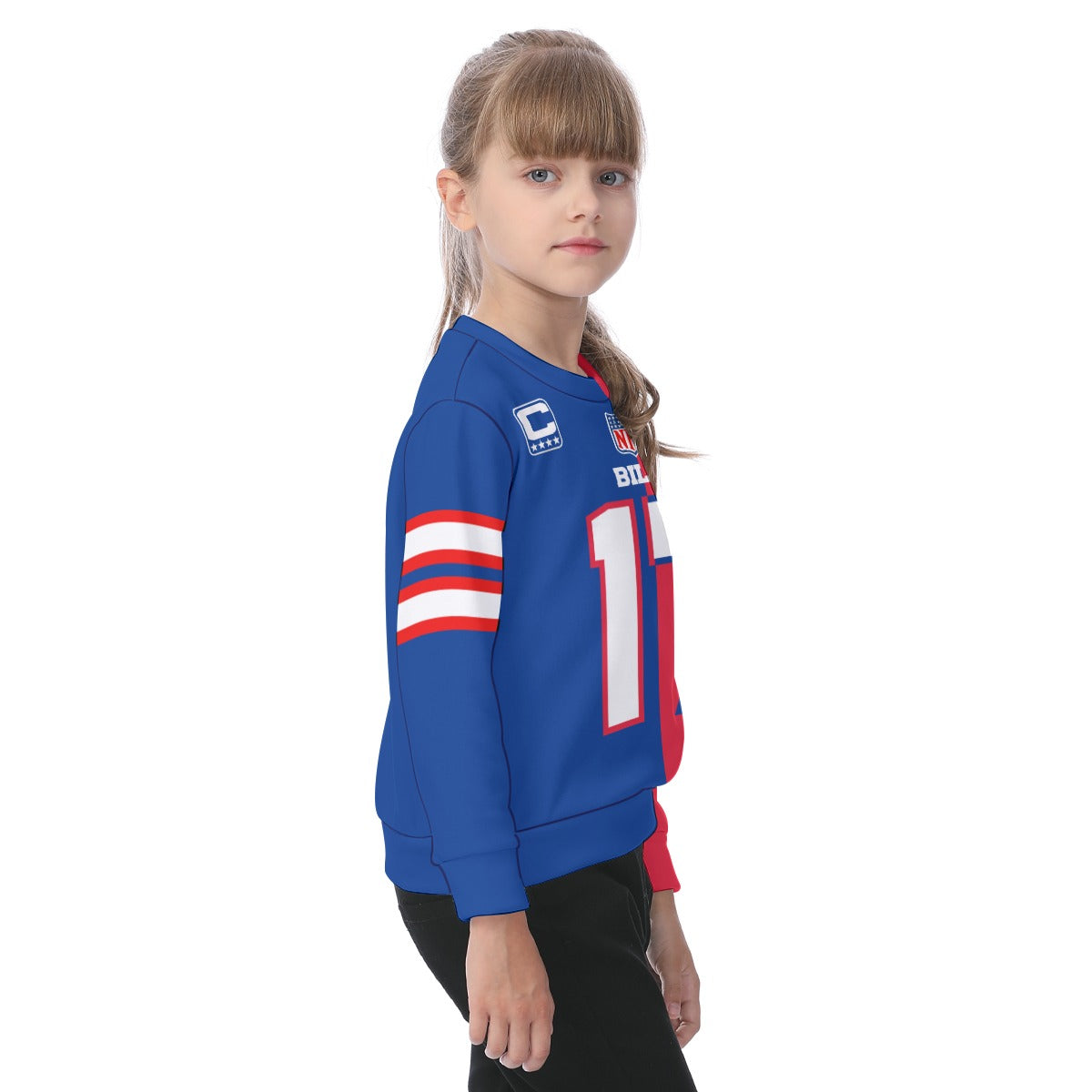 Josh Allen Buffalo Bills Youth Half and Half Jersey Sweatshirt