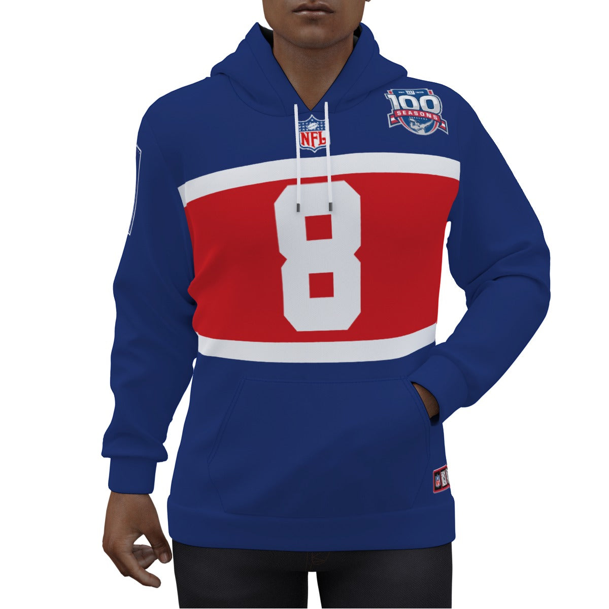 Daniel Jones New York Giants 2024 100th Anniversary Jersey Hoodie