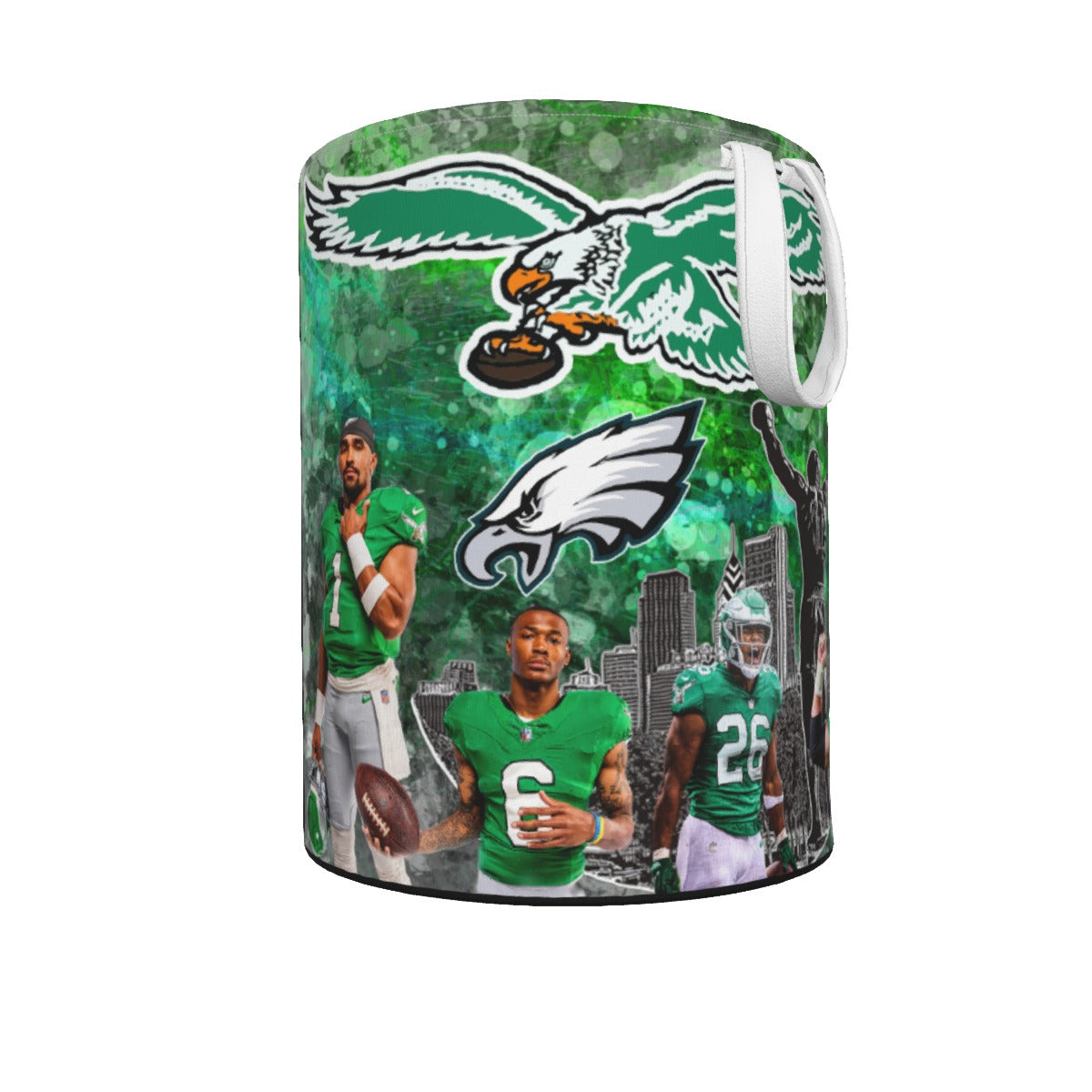 Philadelphia Eagles Team Collage Paint Splatter Laundry Hamper