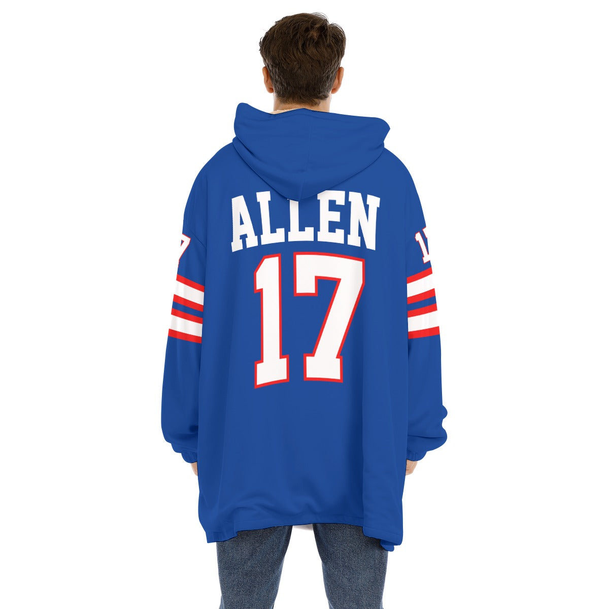 Josh Allen Buffalo Bills Sherpa Fleece Hoodie Blanket