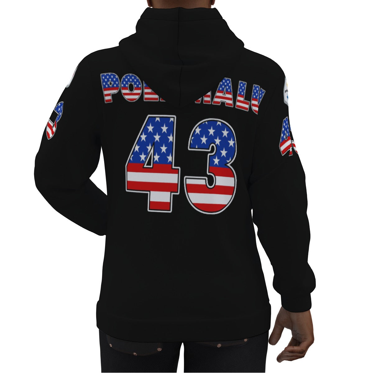 Troy Polamalu  The American Flag Pittsburgh Steelers Jersey Hoodie