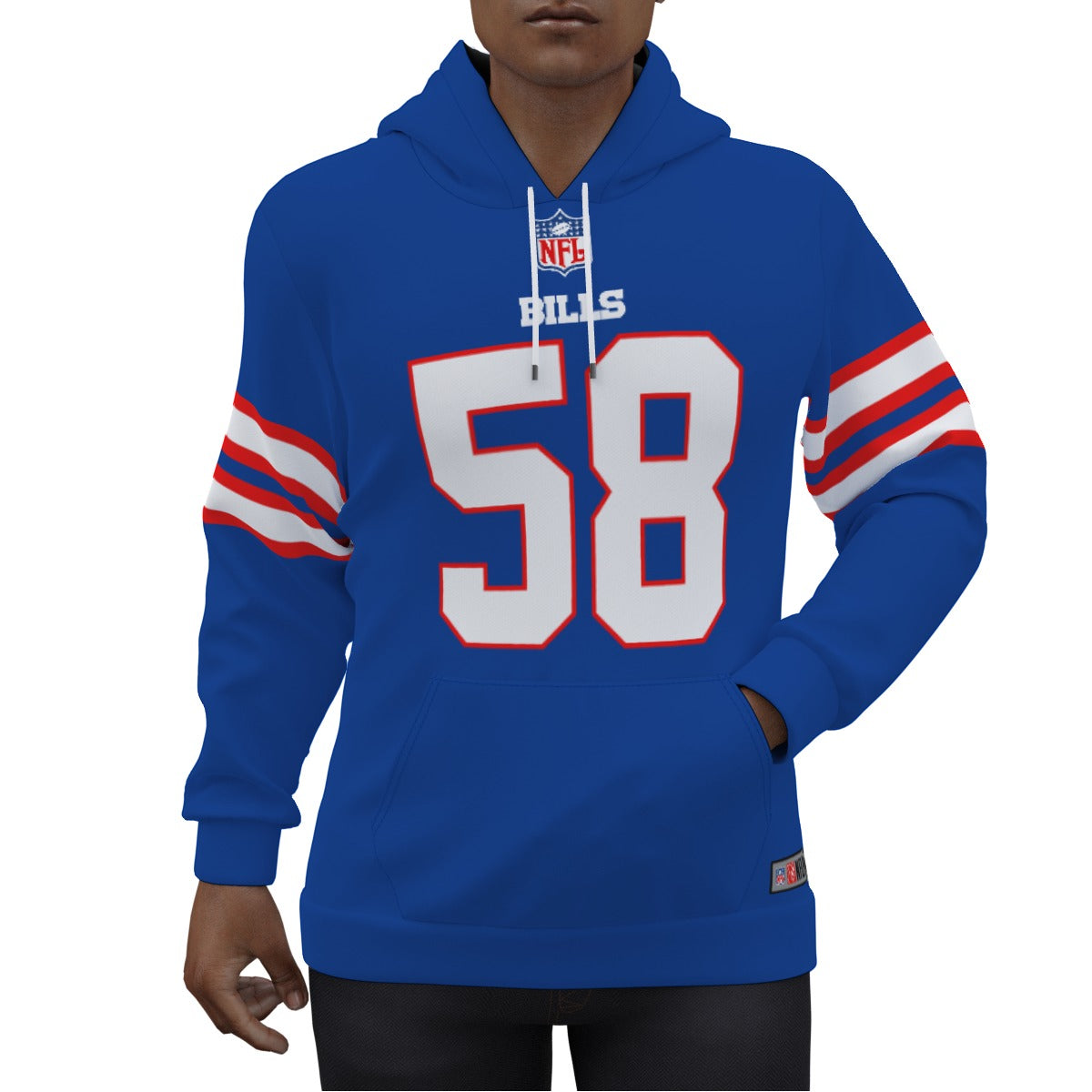 Buffalo Bills Matt Milano Blue Hoodie Jersey