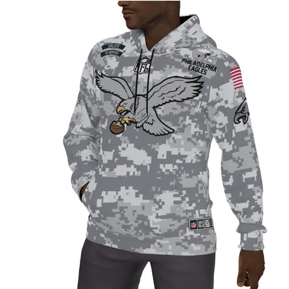 2024 Philadelphia Eagles Salute to Service Fleeced Lined Jersey Hoodie