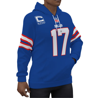 Buffalo Bills Josh Allen Blue Jersey Hoodie