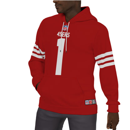 Deebo Samuel Fleeced Lined Red Jersey Hoodie