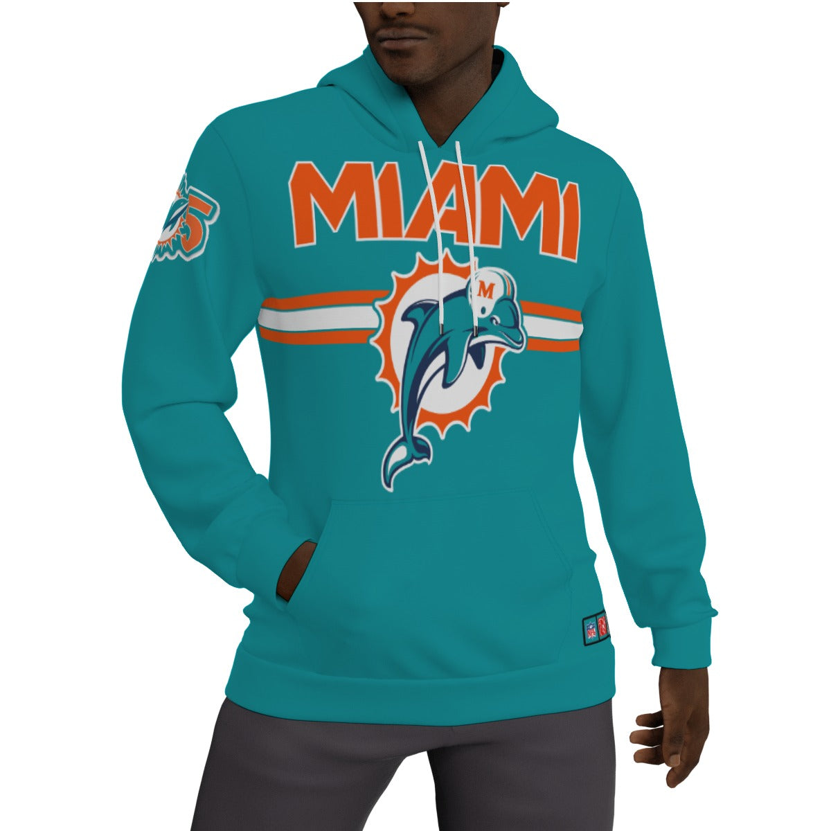 Miami Dolphins Fleeced Lined Aqua Teal Hoodie Version 1