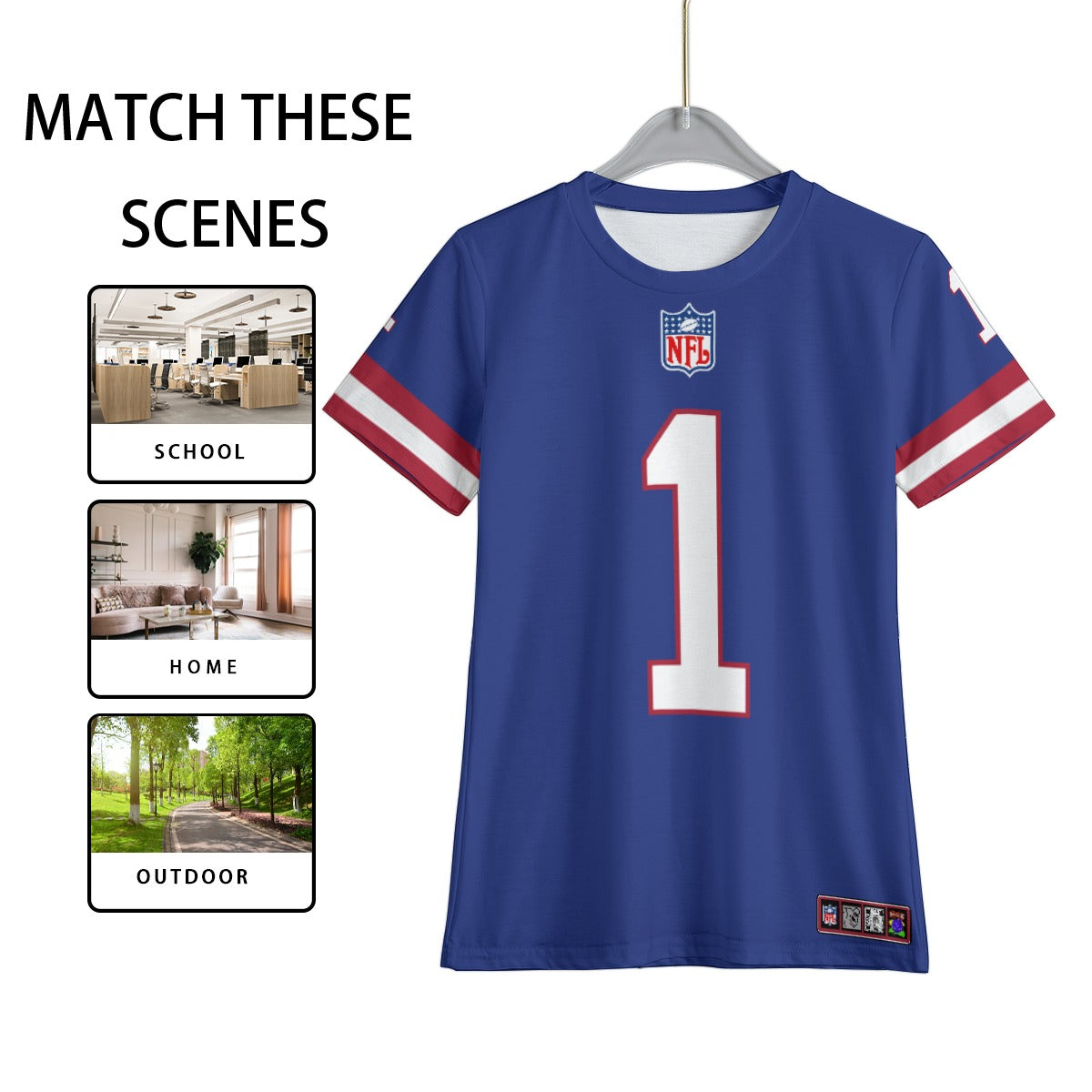 New York Giants Malik Nabers Youth Jersey T-Shirt