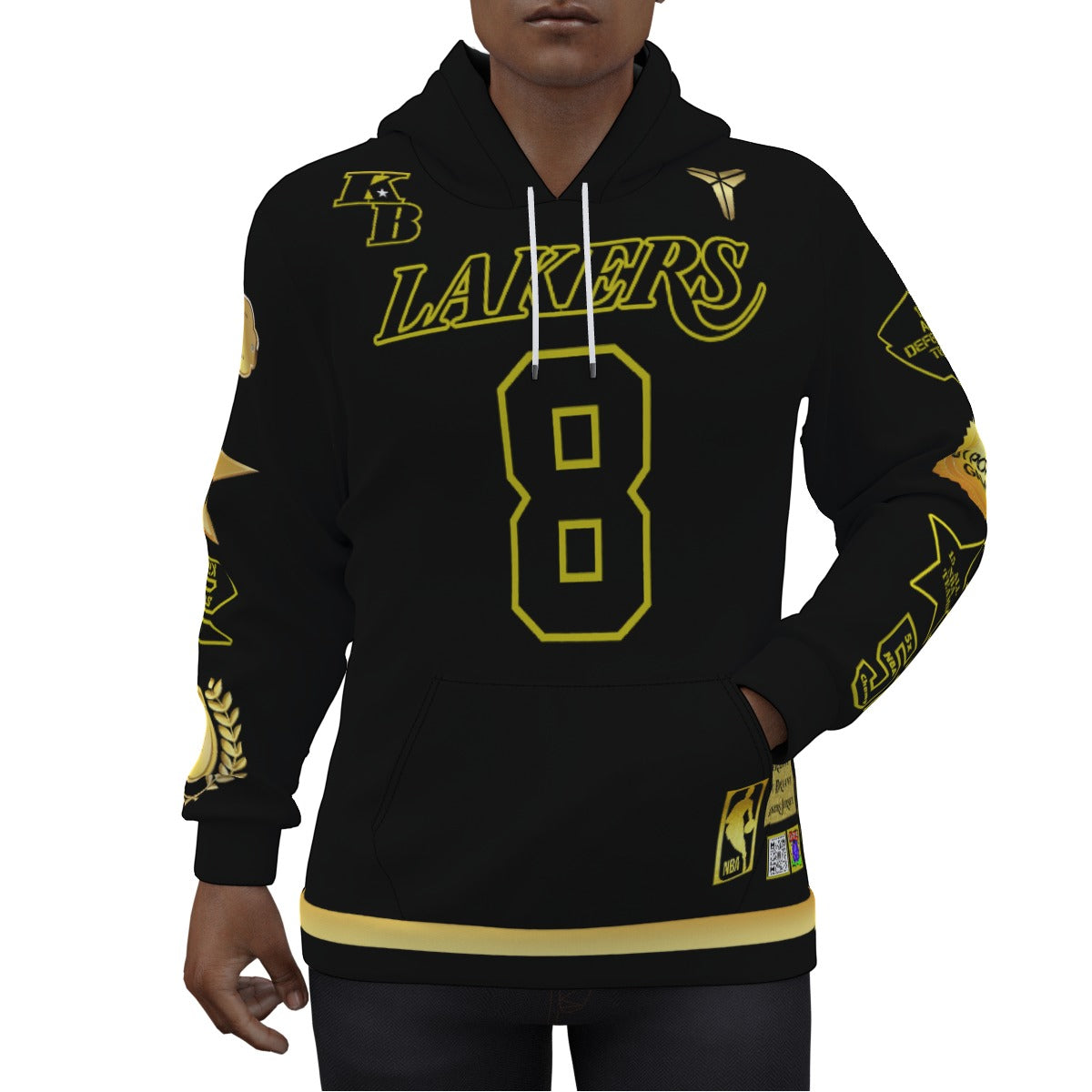 Kobe Bryant Black 8/24 Jersey Hoodie