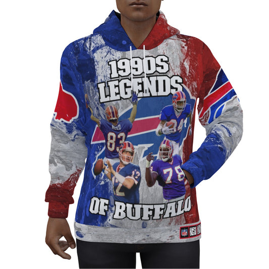 1990s Legends of Buffalo Bills Painted Splatter Style Hoodie