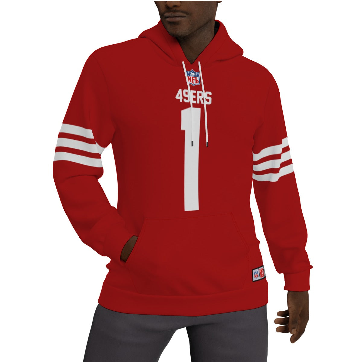 Deebo Samuel Fleeced Lined Red Jersey Hoodie