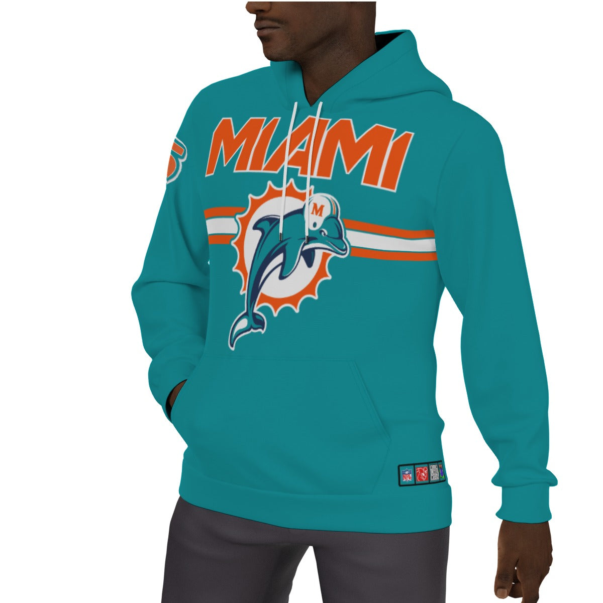 Miami Dolphins Fleeced Lined Aqua Teal Hoodie Version 1