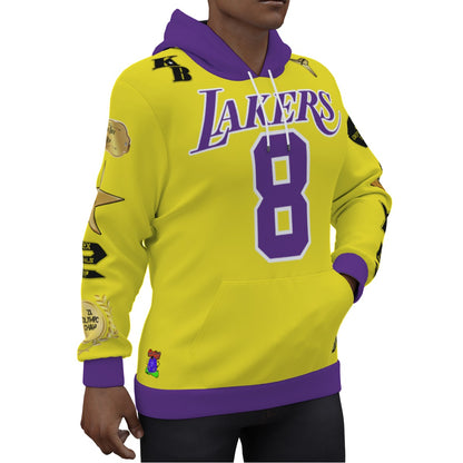 Kobe Bryant Yellow  8/24 Jersey Hoodie Purple  Accents