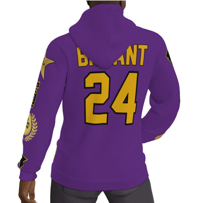 Kobe Bryant Lakers 8/24 P:urple Fleeced Lined Jersey Hoodie