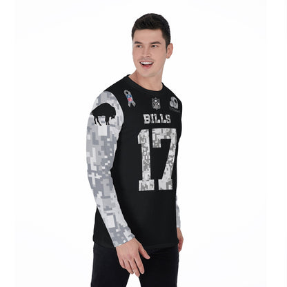 Josh Allen Alternative Black 2024 Salute to Service Long Sleeve Jersey T-Shirt