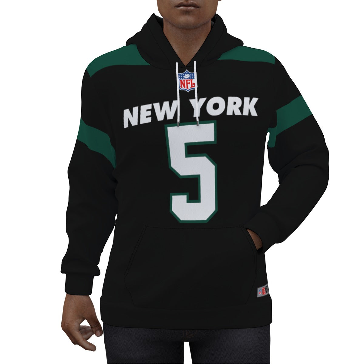 NY Jets Garrett Wilson Black Jersey Hoodie