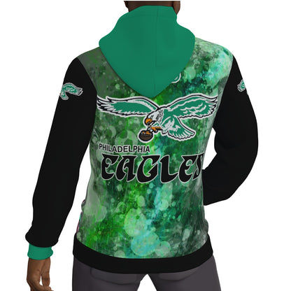 Philadelphia Eagles Team Collage Paint Splatter Fleeced Lined Hoodie