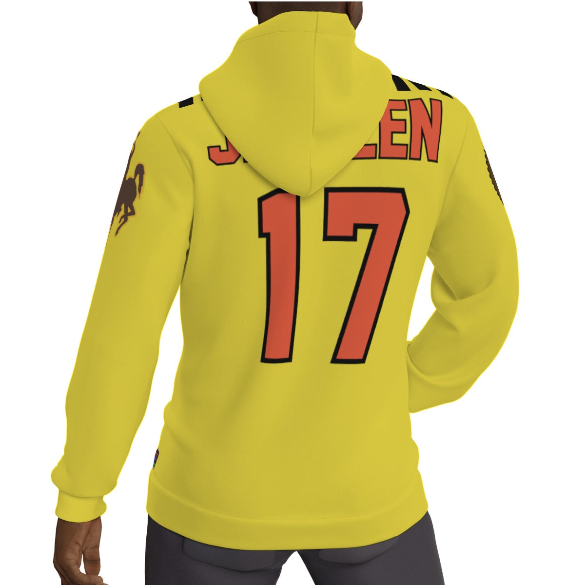 Josh Allen Senior Bowl Yellow Jersey Hoodie Fleeced Lined Version 2