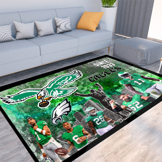 Philadelphia Eagles Paint Splatter Team Thickened Floor Mat/Carpet