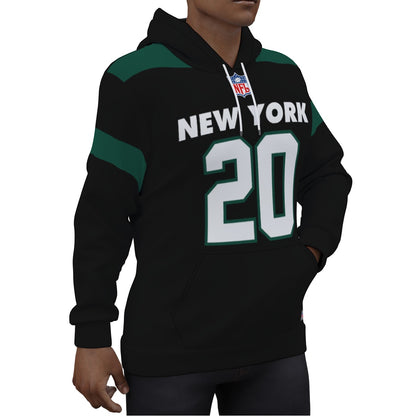 NY Jets Breece Hall Black Jersey Hoodie