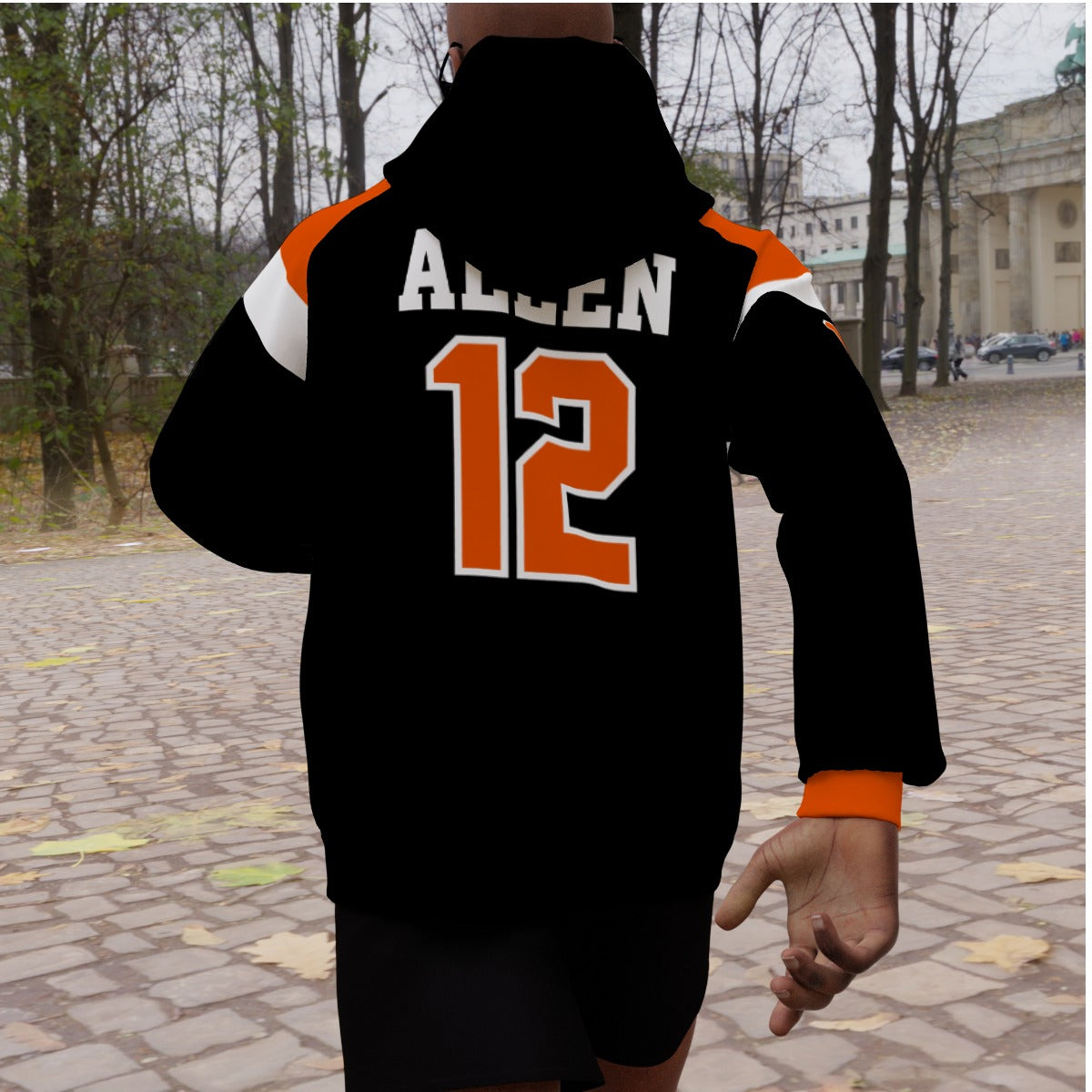 Josh Allen Reedley Tigers College Jersey Fleeced Lined Hoodie