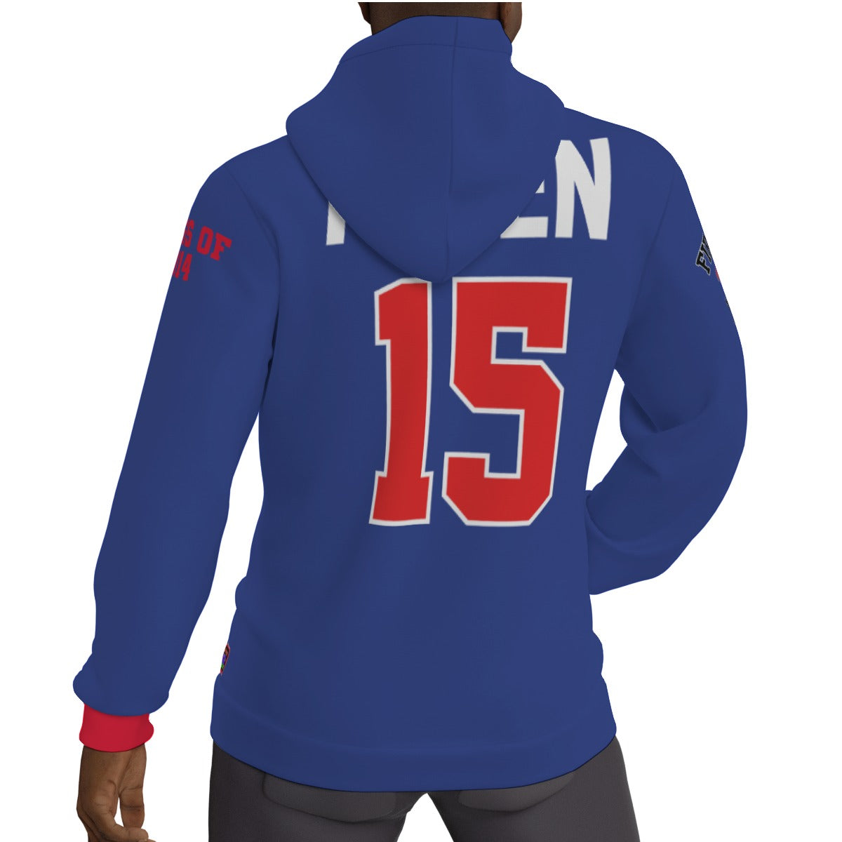 Josh Allen Firebaugh High School Blue Jersey Fleeced Lined Hoodie