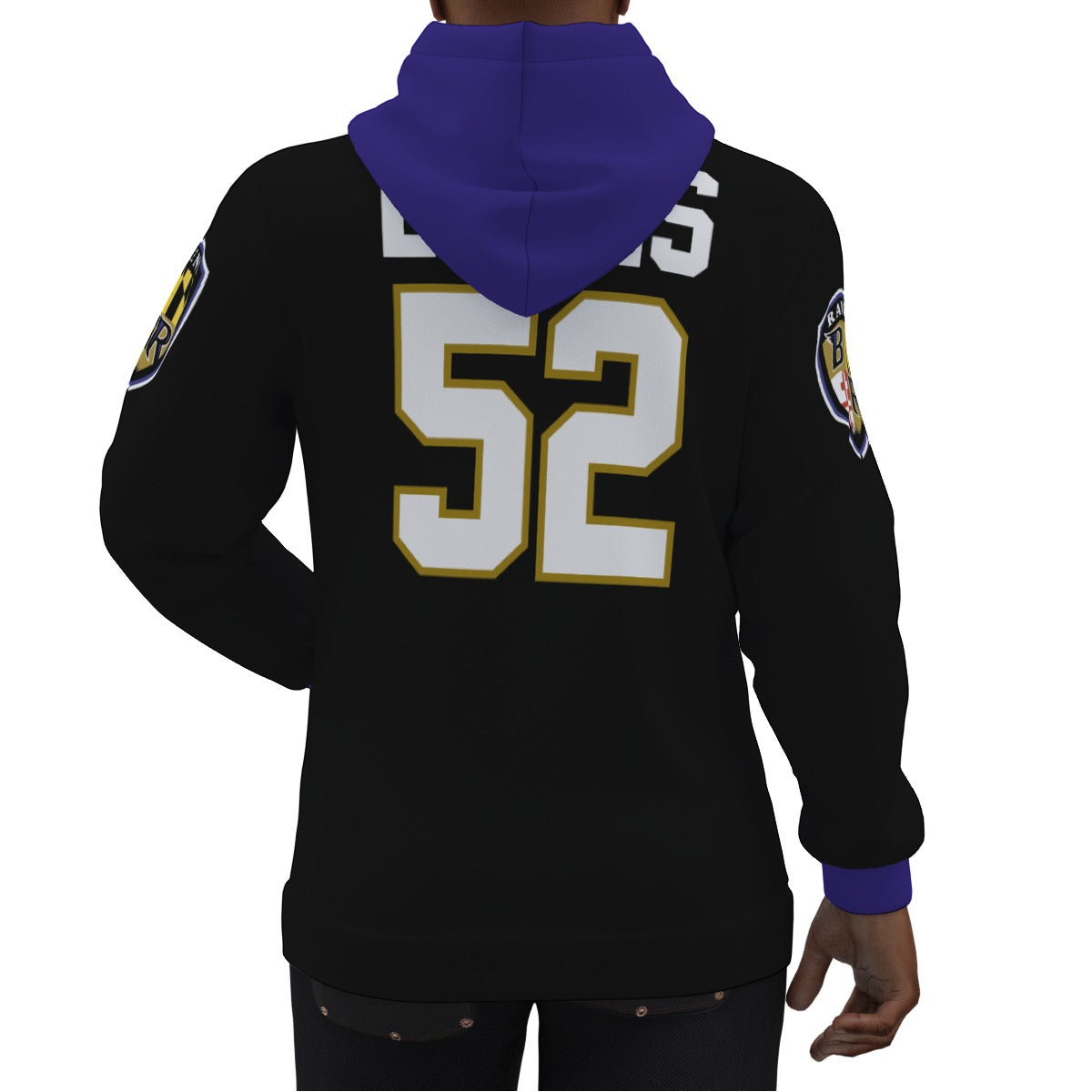 Ray Lewis Black Jersey Hoodie