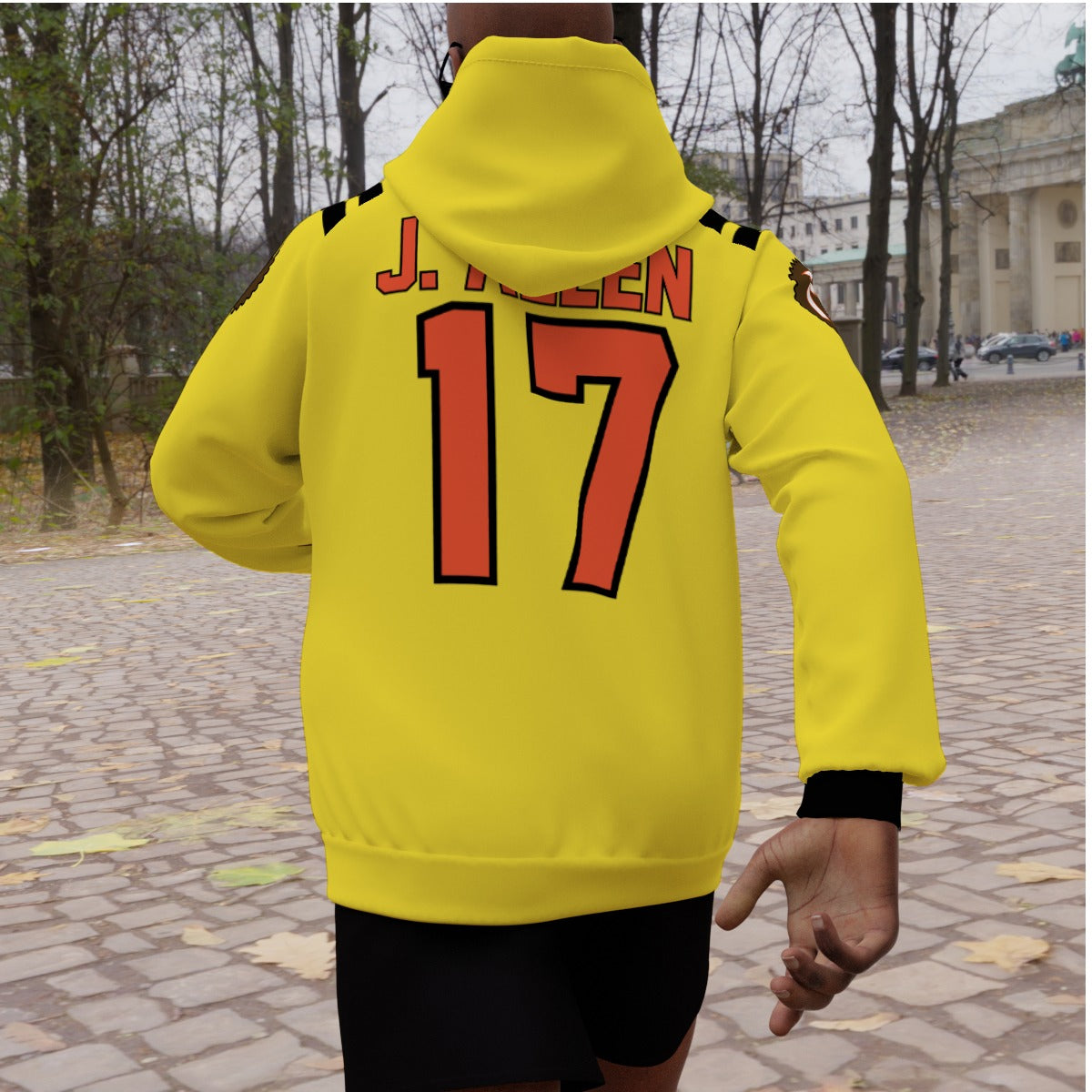 Josh Allen Senior Bowl Yellow Jersey Fleeced Lined Hoodie