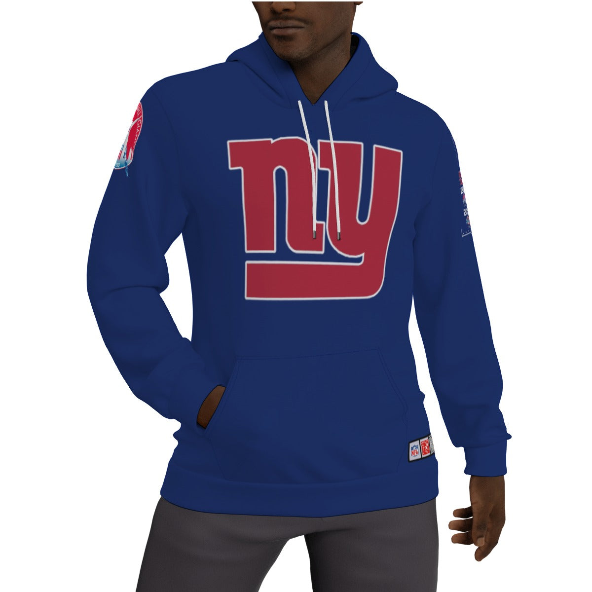 New York Giants Blue Fleeced Lined Hoodie Version 2