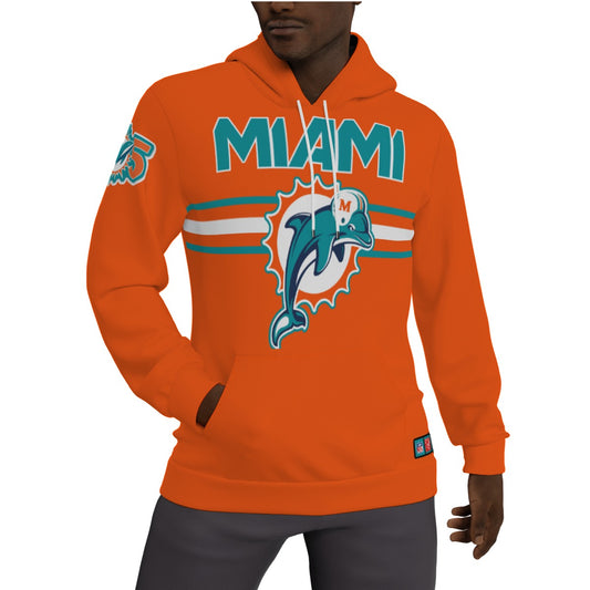 Miami Dolphins Fleeced Lined Orange Hoodie Version 1