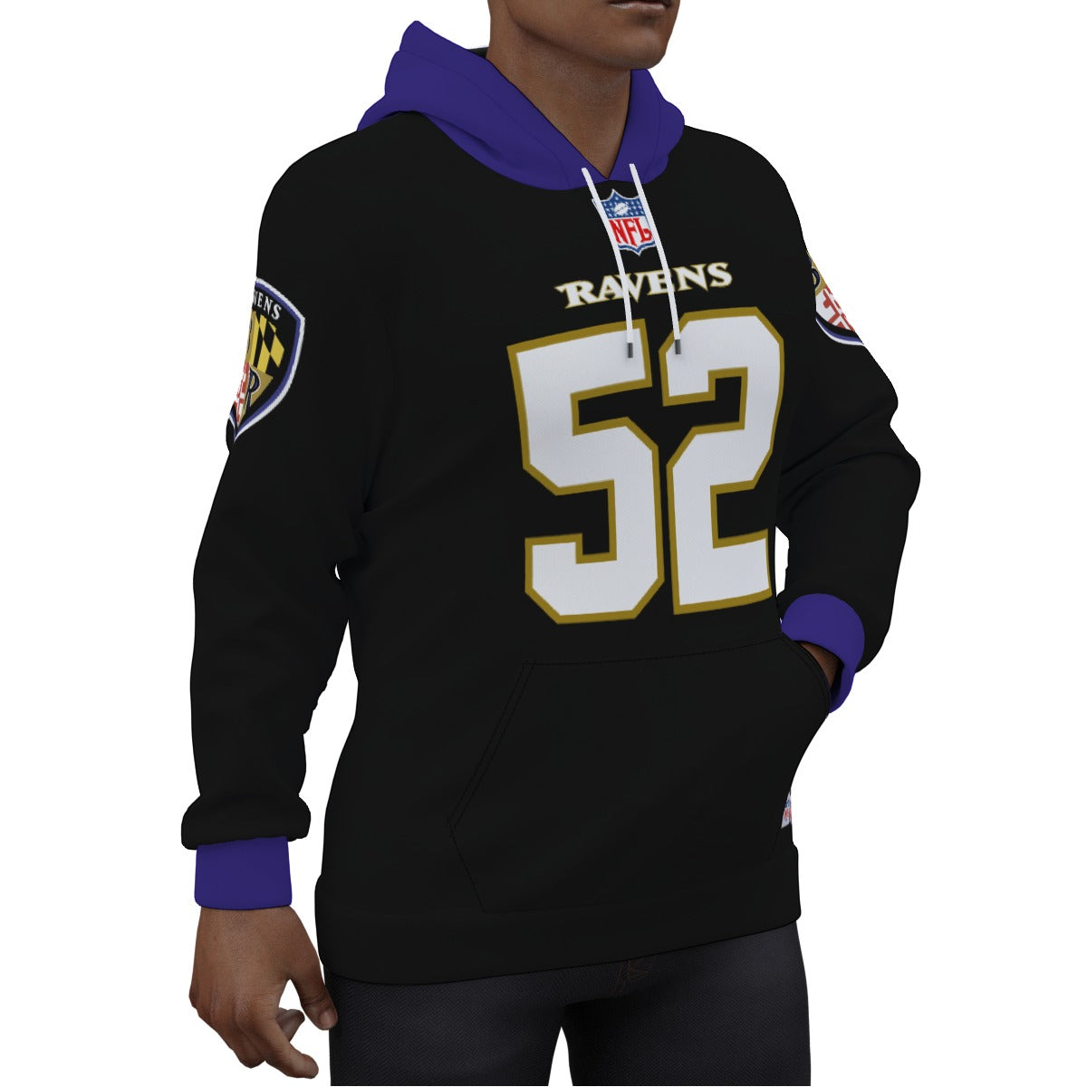 Ray Lewis Black Jersey Hoodie