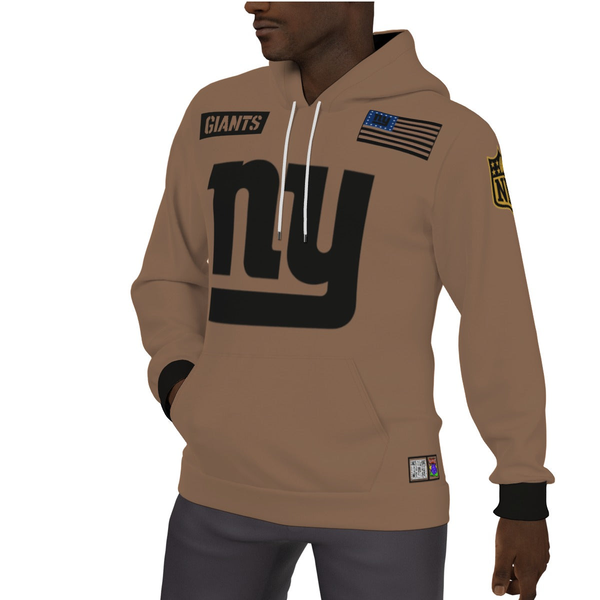 New York Giants Brown Salute To Service Fleeced Lined Hoodie