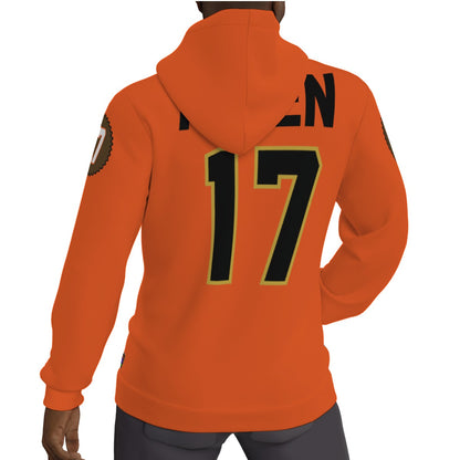 Josh Allen Reeses Senior Bowl Orange Jersey Fleeced Lined Hoodie