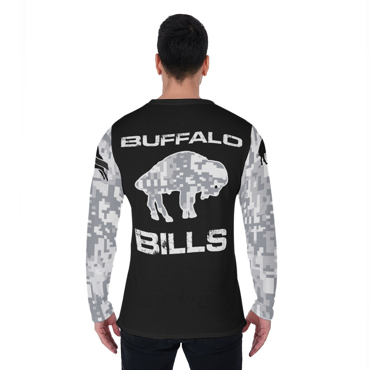 Josh Allen Alternative Black 2024 Salute to Service Long Sleeve Jersey T-Shirt