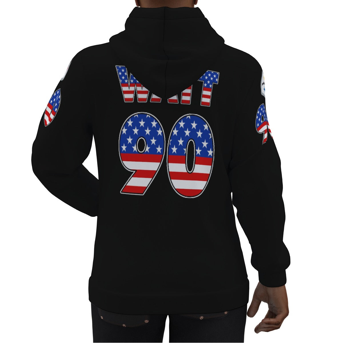 TJ Watt American Flag Pittsburgh Steelers Jersey Hoodie