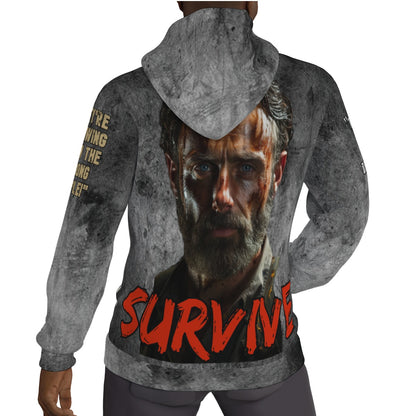 Rick Grimes Collage Walking Dead Fleeced Lined Hoodie