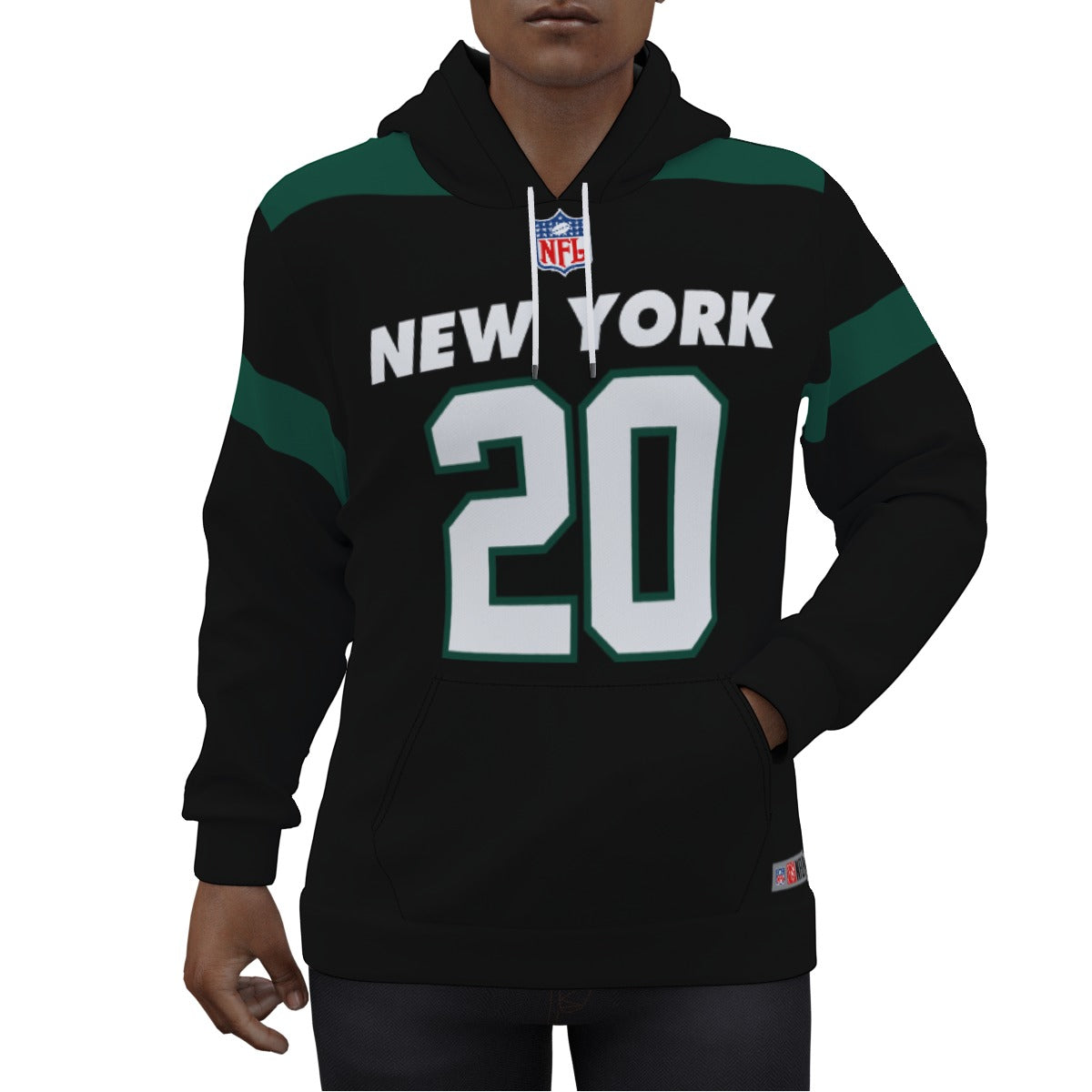 NY Jets Breece Hall Black Jersey Hoodie