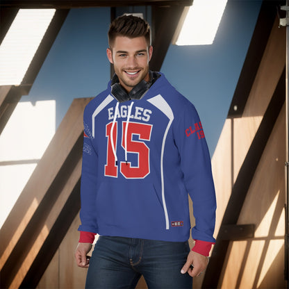 Josh Allen Blue Firebaugh Eagles High School Jersey Hoodie